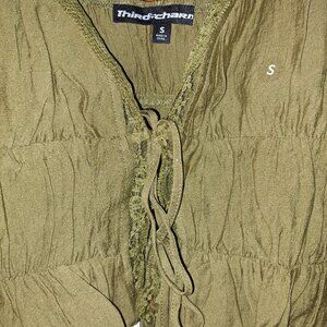 Olive green tie-up camisole